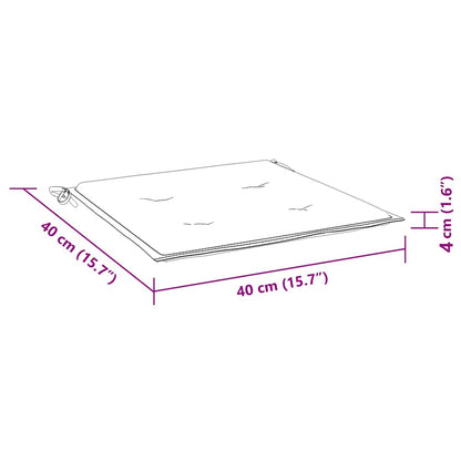 Almofadões p/ cadeira 4pcs 40x40x4 cm tecido riscas azul/branco