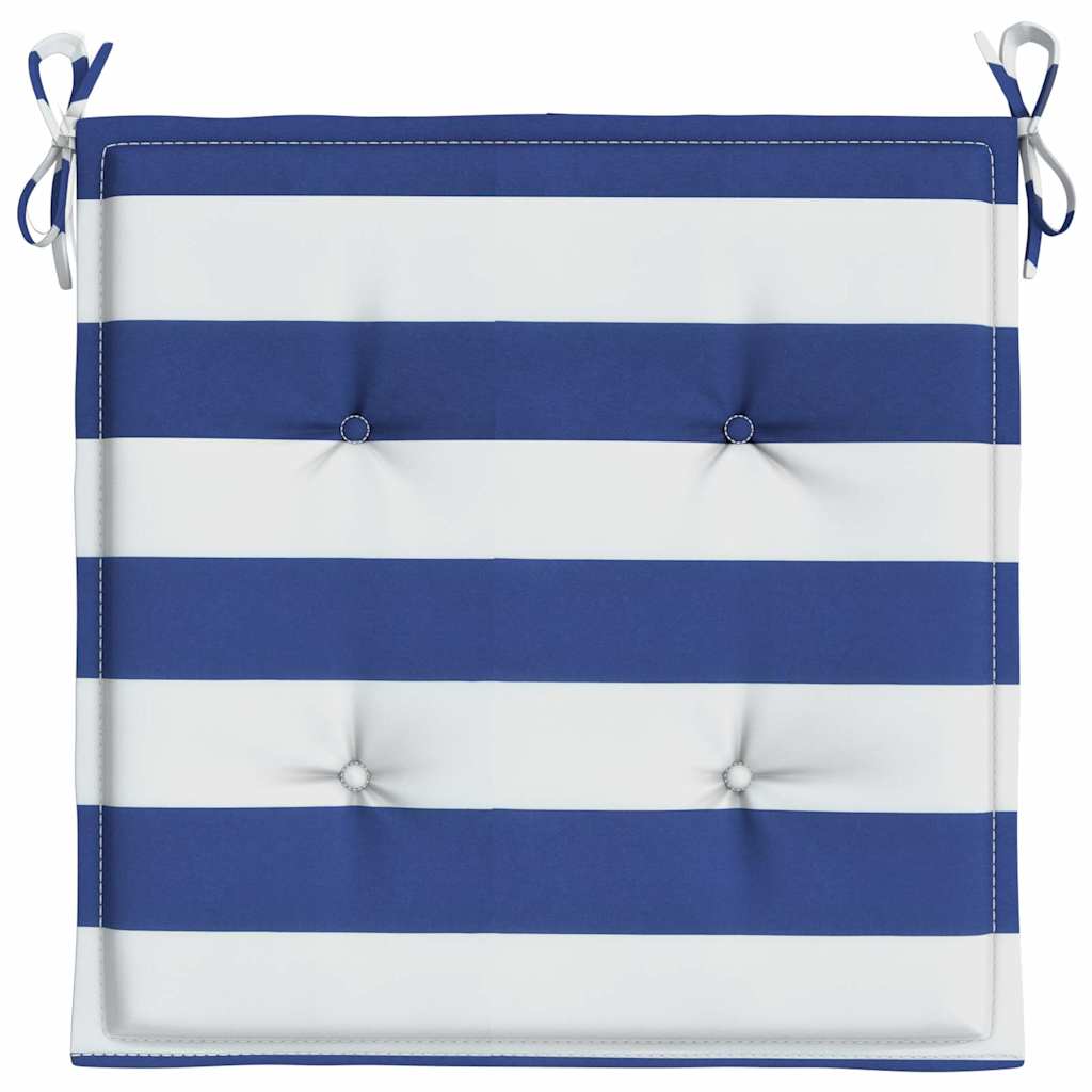 Almofadões p/ cadeira 6pcs 40x40x4 cm tecido riscas azul/branco