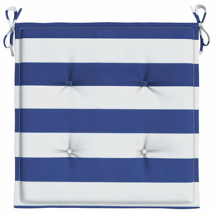 Almofadões p/ cadeira 6pcs 40x40x4 cm tecido riscas azul/branco