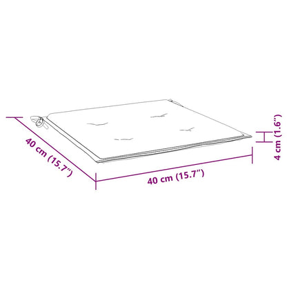 Almofadões p/ cadeira 6pcs 40x40x4 cm tecido riscas azul/branco