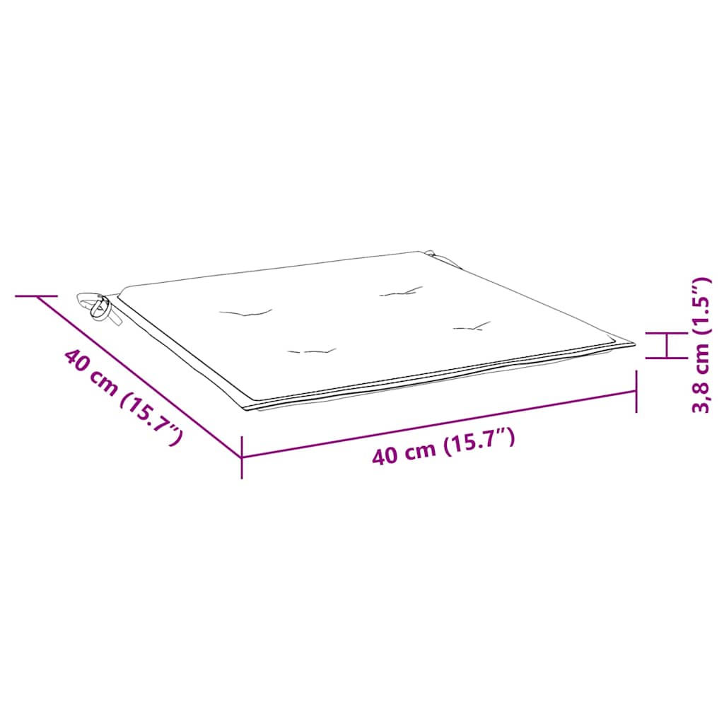 Almofadões p/ cadeira 4pcs 40x40x4 cm tecido rosa