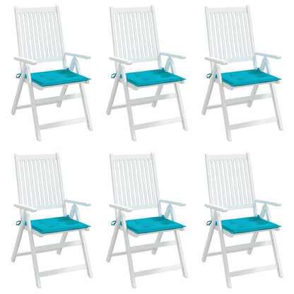 Almofadões p/ cadeira 6 pcs 40x40x4 cm tecido turquesa