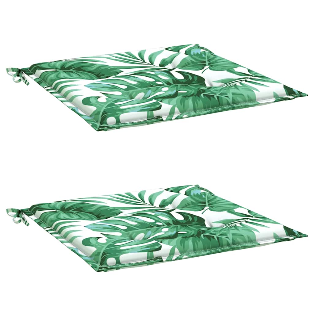 Almofadões p/ cadeira 2pcs 50x50x4cm tecido padrão folhas