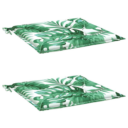 Almofadões p/ cadeira 2pcs 50x50x4cm tecido padrão folhas