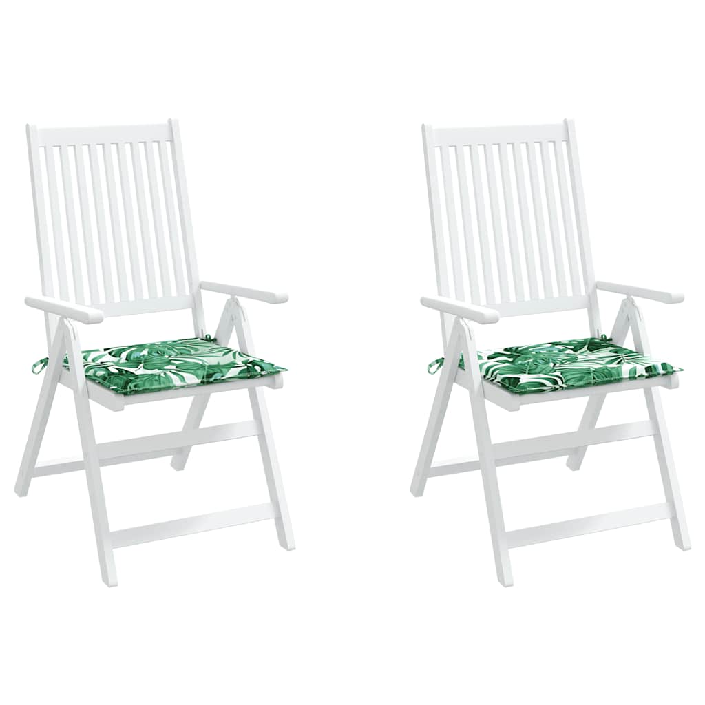 Almofadões p/ cadeira 2pcs 50x50x4cm tecido padrão folhas