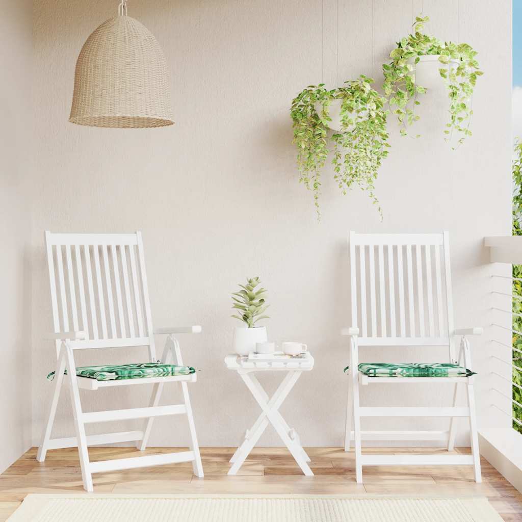 Almofadões p/ cadeira 2pcs 50x50x4cm tecido padrão folhas
