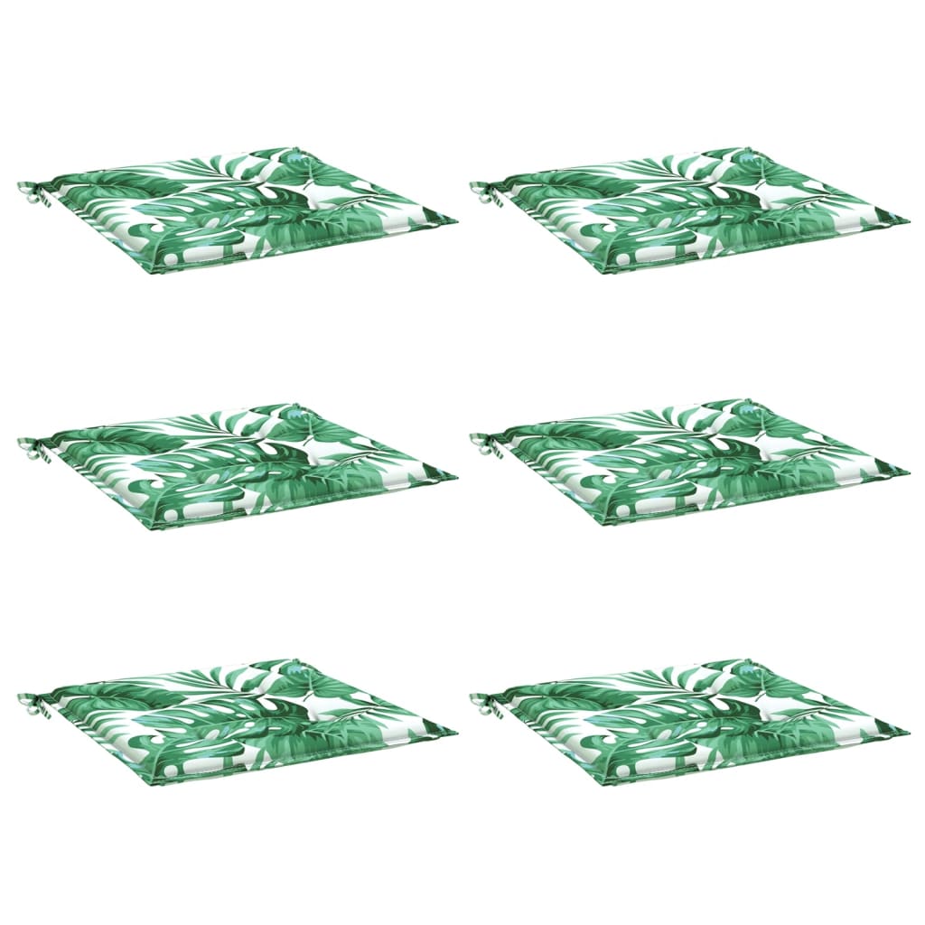 Almofadões p/ cadeira 6pcs 50x50x3cm tecido padrão folhas