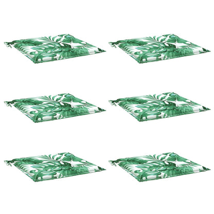 Almofadões p/ cadeira 6pcs 50x50x3cm tecido padrão folhas