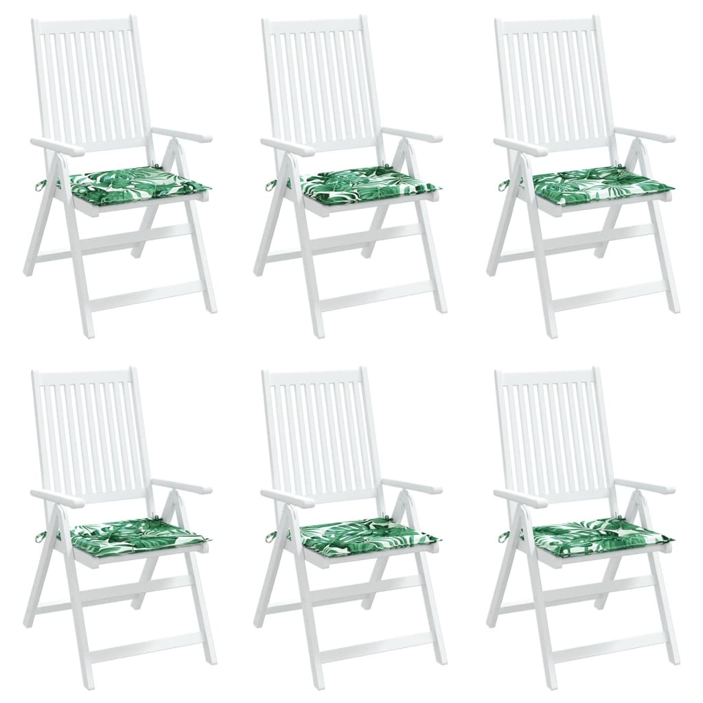 Almofadões p/ cadeira 6pcs 50x50x3cm tecido padrão folhas