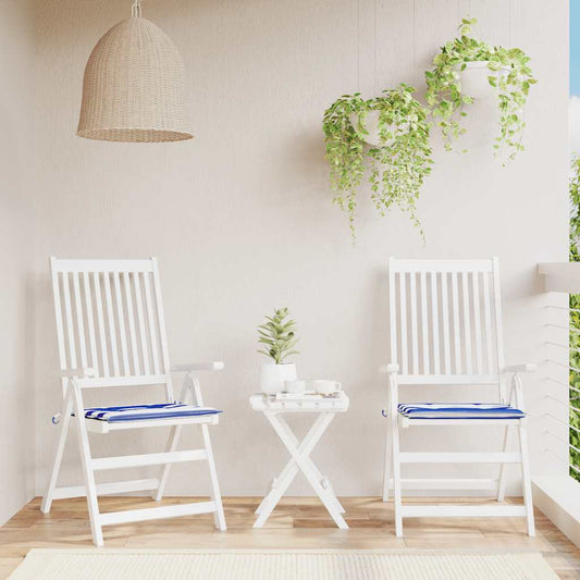Almofadões p/ cadeira 2pcs 50x50x4 cm tecido riscas azul/branco