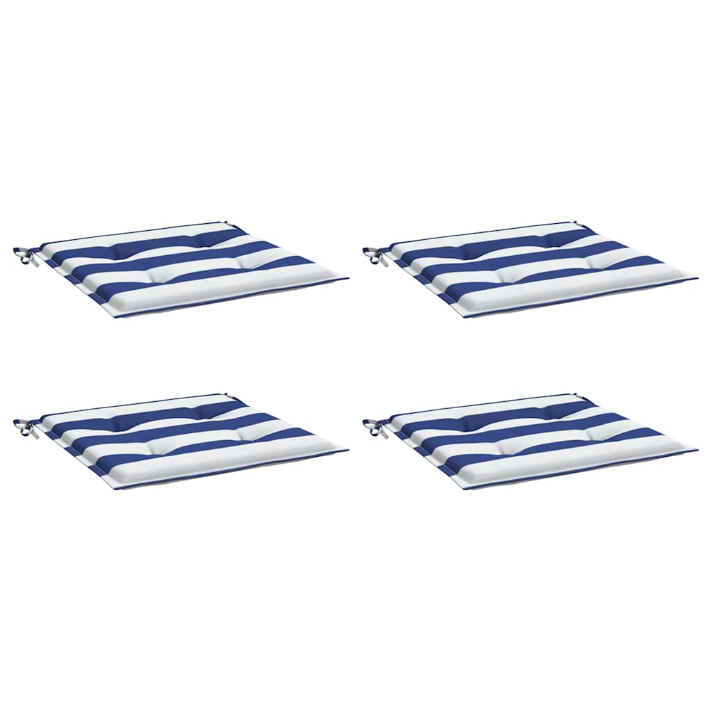 Almofadões p/ cadeira 2pcs 50x50x4 cm tecido riscas azul/branco