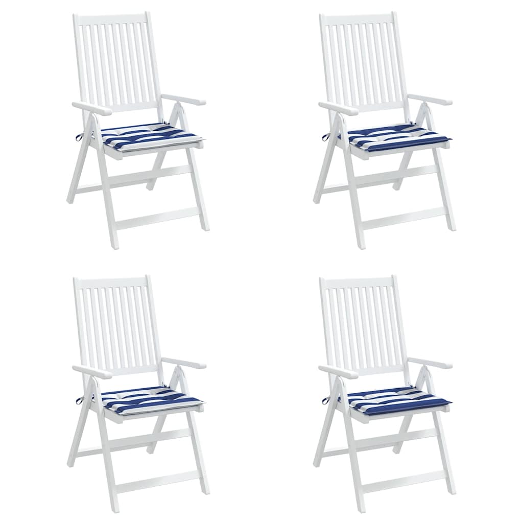 Almofadões p/ cadeira 2pcs 50x50x4 cm tecido riscas azul/branco
