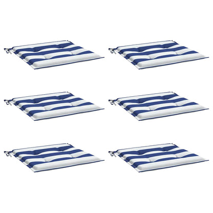 Almofadões p/ cadeira 2pcs 50x50x4 cm tecido riscas azul/branco