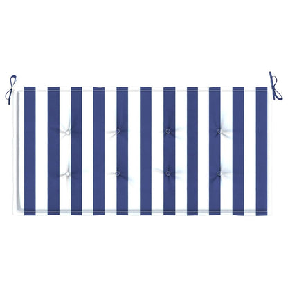 Almofadão p/ banco jardim 120x50x4 cm tecido oxford azul/branco