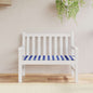 Almofadão p/ banco jardim 120x50x4 cm tecido oxford azul/branco