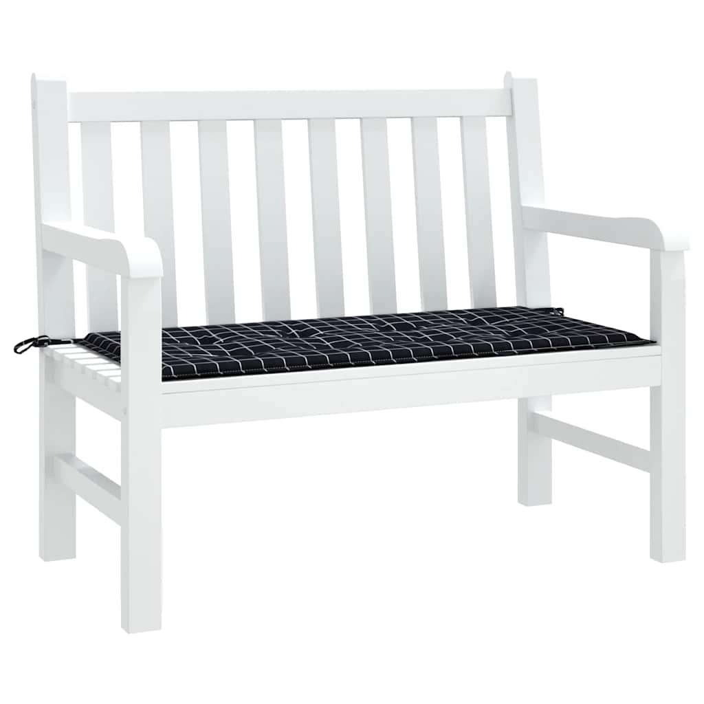 Almofadão p/ banco jardim 120x50x4cm tecido oxford xadrez preto