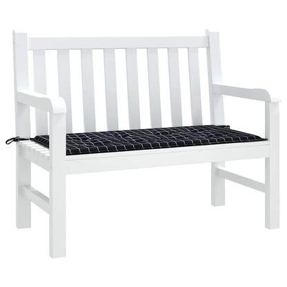 Almofadão p/ banco jardim 120x50x4cm tecido oxford xadrez preto