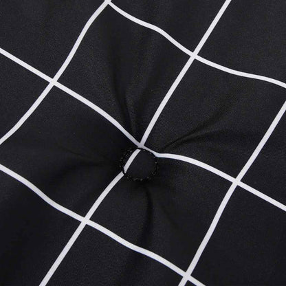 Almofadão p/ banco jardim 120x50x4cm tecido oxford xadrez preto