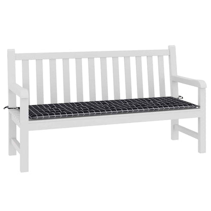 Almofadão p/ banco jardim 150x50x4cm tecido oxford xadrez preto