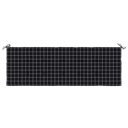 Almofadão p/ banco jardim 150x50x4cm tecido oxford xadrez preto