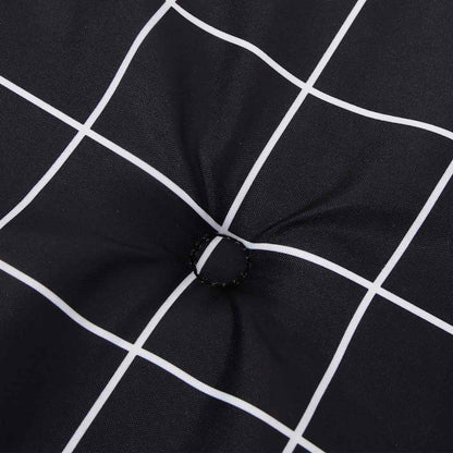 Almofadão p/ banco jardim 150x50x4cm tecido oxford xadrez preto