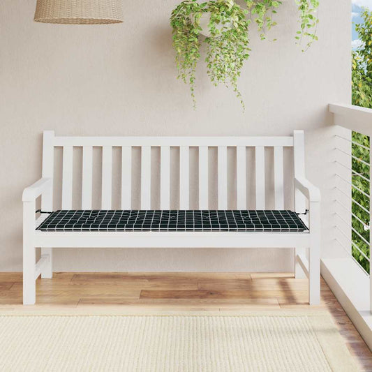 Almofadão p/ banco jardim 150x50x4cm tecido oxford xadrez preto