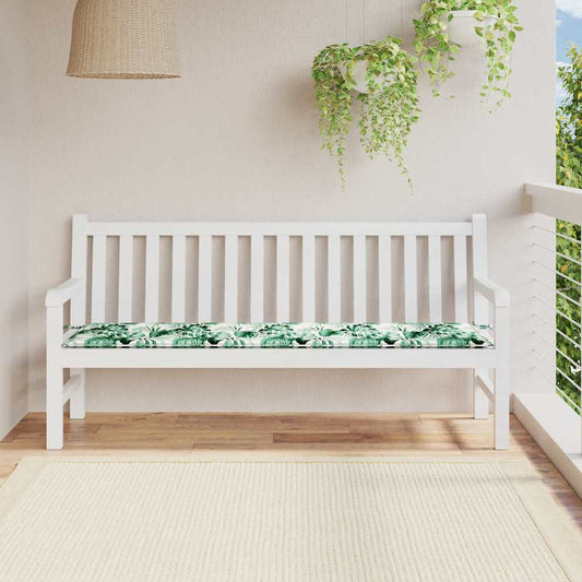 Travesseiro para Banco de Jardim Floral Verde 180 x 50 x 4 cm