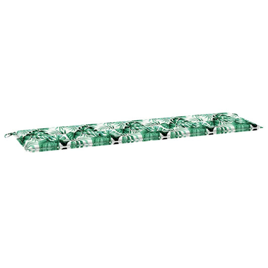 Travesseiro para Banco de Jardim Floral Verde 180 x 50 x 4 cm