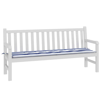 Travesseiro para Banco de Jardim Azul e branco 180 x 50 x 4 cm