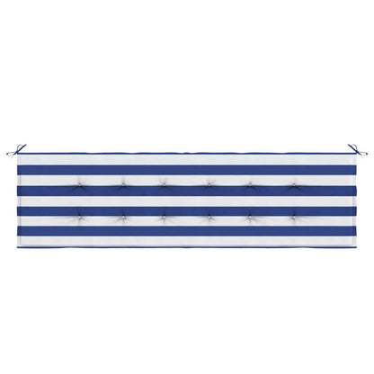 Travesseiro para Banco de Jardim Azul e branco 180 x 50 x 4 cm