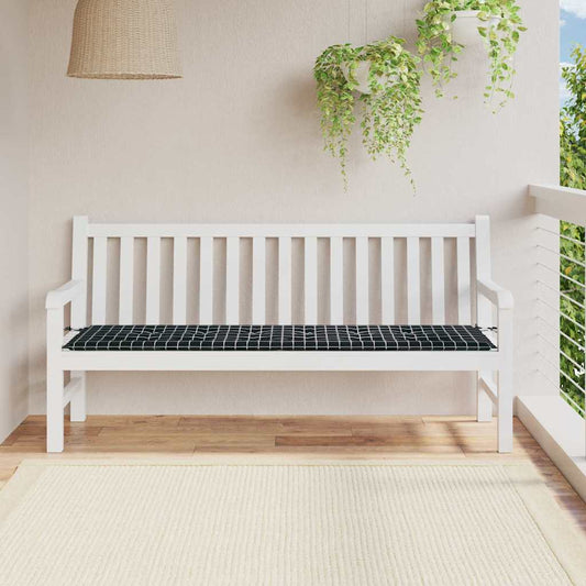 Travesseiro para Banco de Jardim Xadrez Preto 180 x 50 x 4 cm