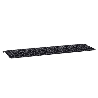 Travesseiro para Banco de Jardim Xadrez Preto 180 x 50 x 4 cm