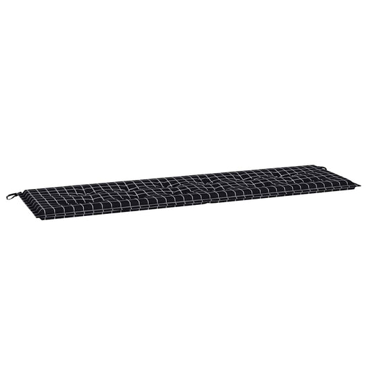 Travesseiro para Banco de Jardim Xadrez Preto 180 x 50 x 4 cm
