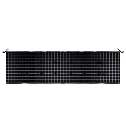 Travesseiro para Banco de Jardim Xadrez Preto 180 x 50 x 4 cm