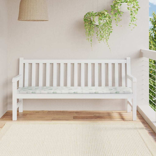Travesseiro para Banco de Jardim Branco e verde 180 x 50 x 4 cm