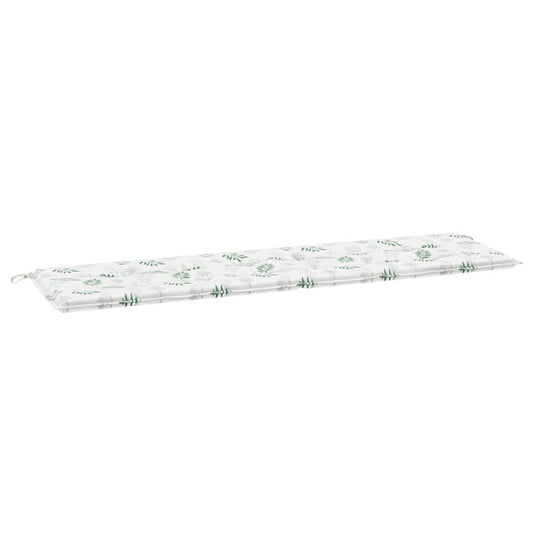 Travesseiro para Banco de Jardim Branco e verde 180 x 50 x 4 cm