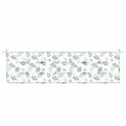 Travesseiro para Banco de Jardim Branco e verde 180 x 50 x 4 cm