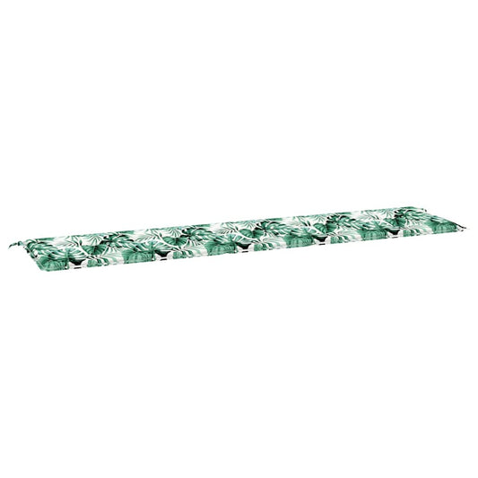 Travesseiro para Banco de Jardim Floral Verde 200 x 50 x 4 cm