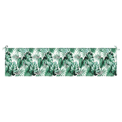Travesseiro para Banco de Jardim Floral Verde 200 x 50 x 4 cm