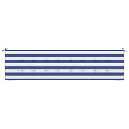 Almofadão p/ banco jardim 200x50x4 cm tecido riscas azul/branco