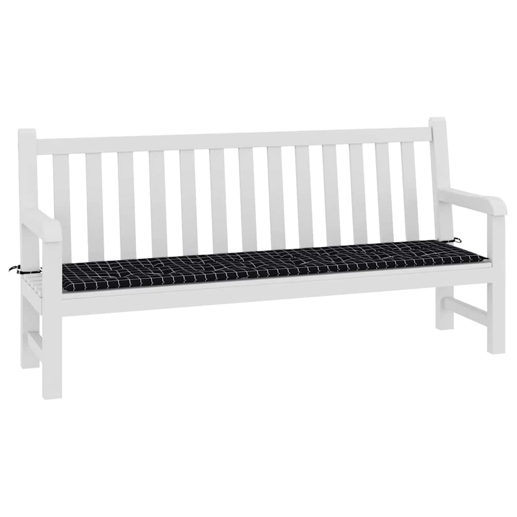 Almofadão p/ banco jardim 200x50x4cm tecido padrão xadrez preto