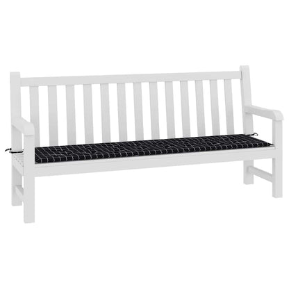 Almofadão p/ banco jardim 200x50x4cm tecido padrão xadrez preto