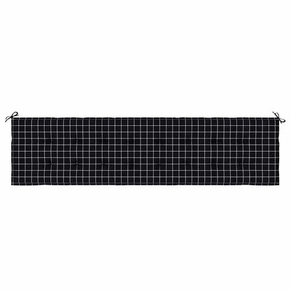 Almofadão p/ banco jardim 200x50x4cm tecido padrão xadrez preto