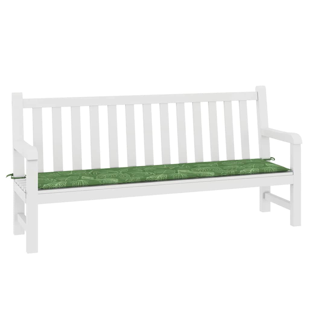 Almofadão para banco de jardim 200x50x4 cm tecido padrão folhas