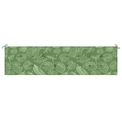 Almofadão para banco de jardim 200x50x4 cm tecido padrão folhas