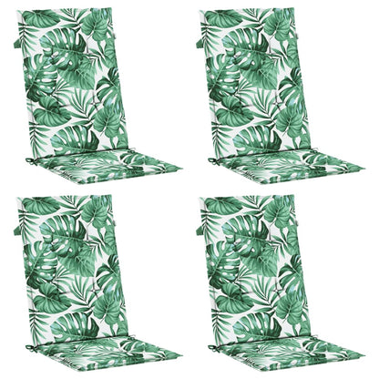 Almofadões cadeira de encosto alto 4 pcs tecido folhas