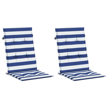 Almofadões cadeira encosto alto 2 pcs tecido riscas azul/branco