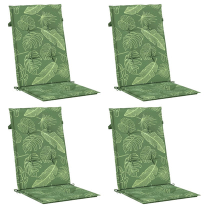 Almofadões cadeira de encosto alto 4 pcs tecido folhas