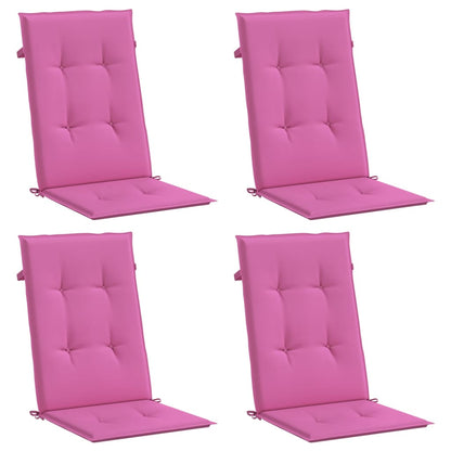Almofadões cadeira de encosto alto 4 pcs tecido rosa