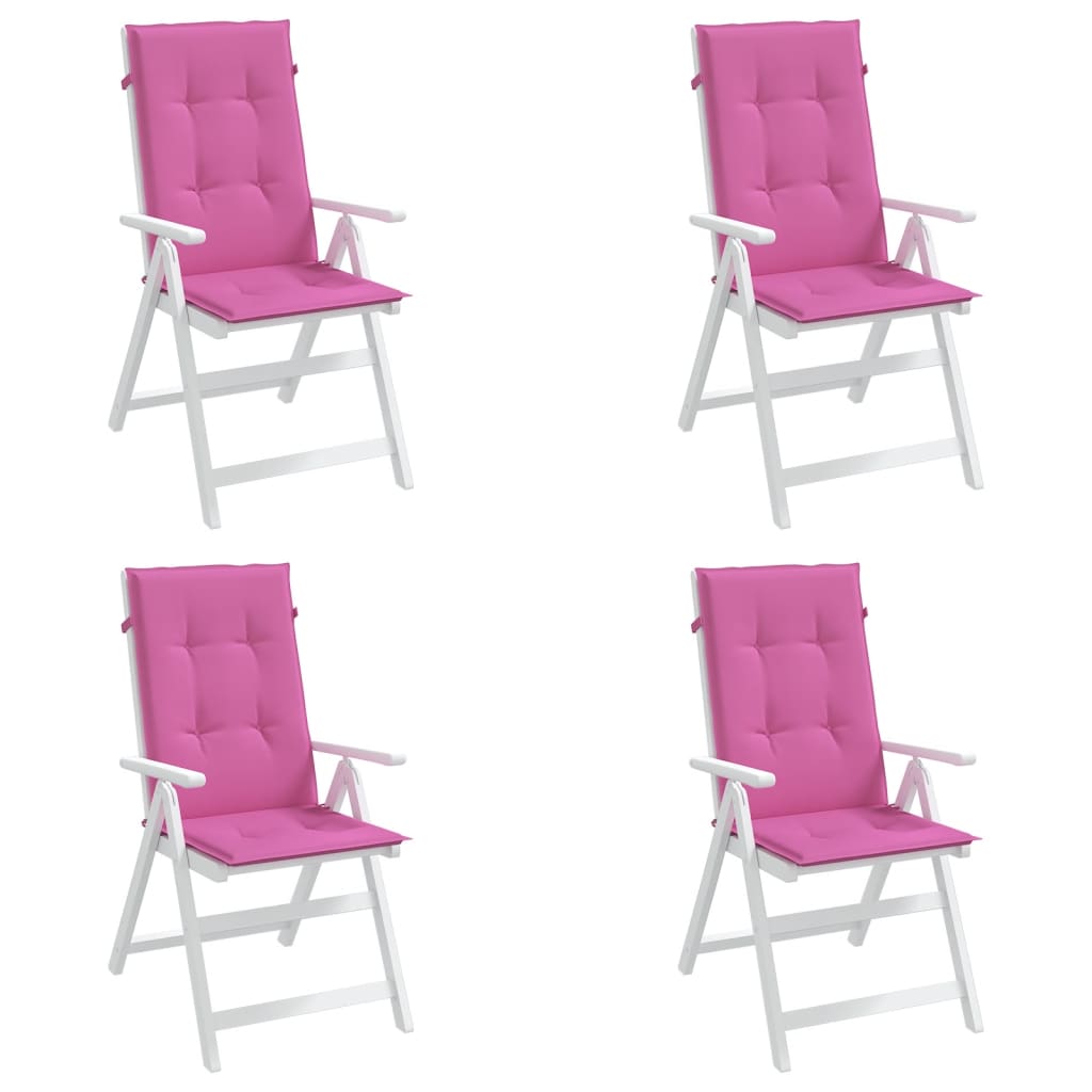 Almofadões cadeira de encosto alto 4 pcs tecido rosa